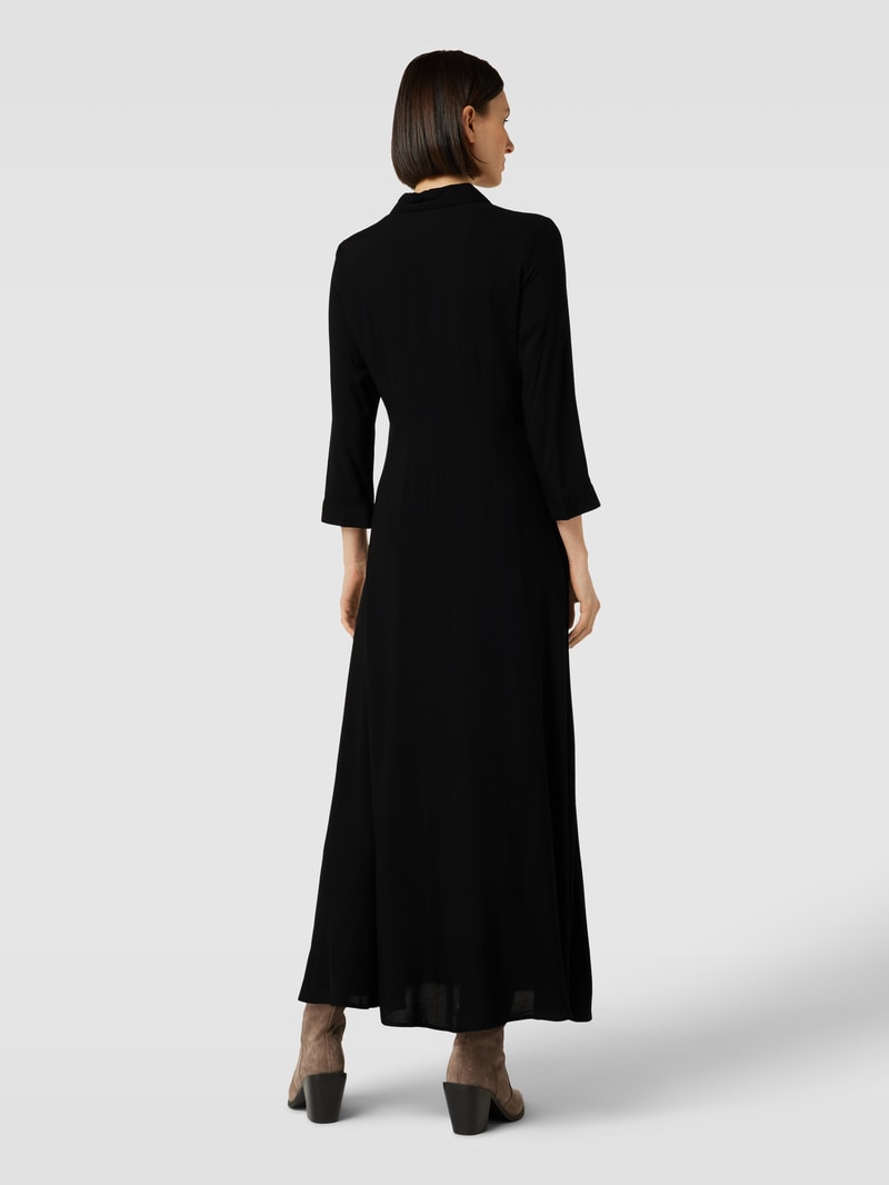 Maxikleid mit Knopfleiste Modell 'SAVANNA' in black
