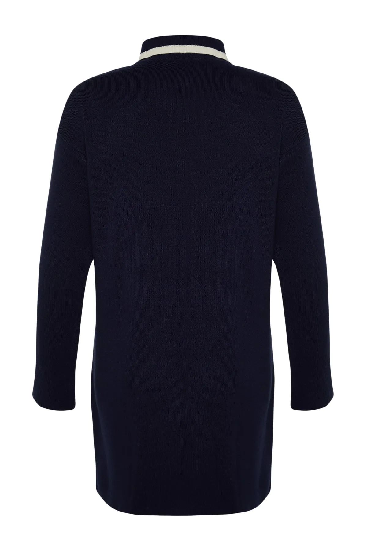 Trendyol Modest  Marineblauer, detaillierter Strickpullover mit Kragen TCTAW24AK00053