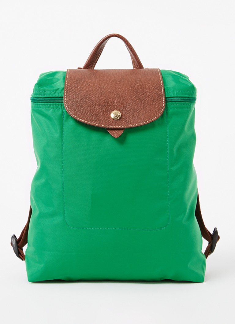 Longchamp Le Pliage Original -reppu nahkayksityiskohdilla