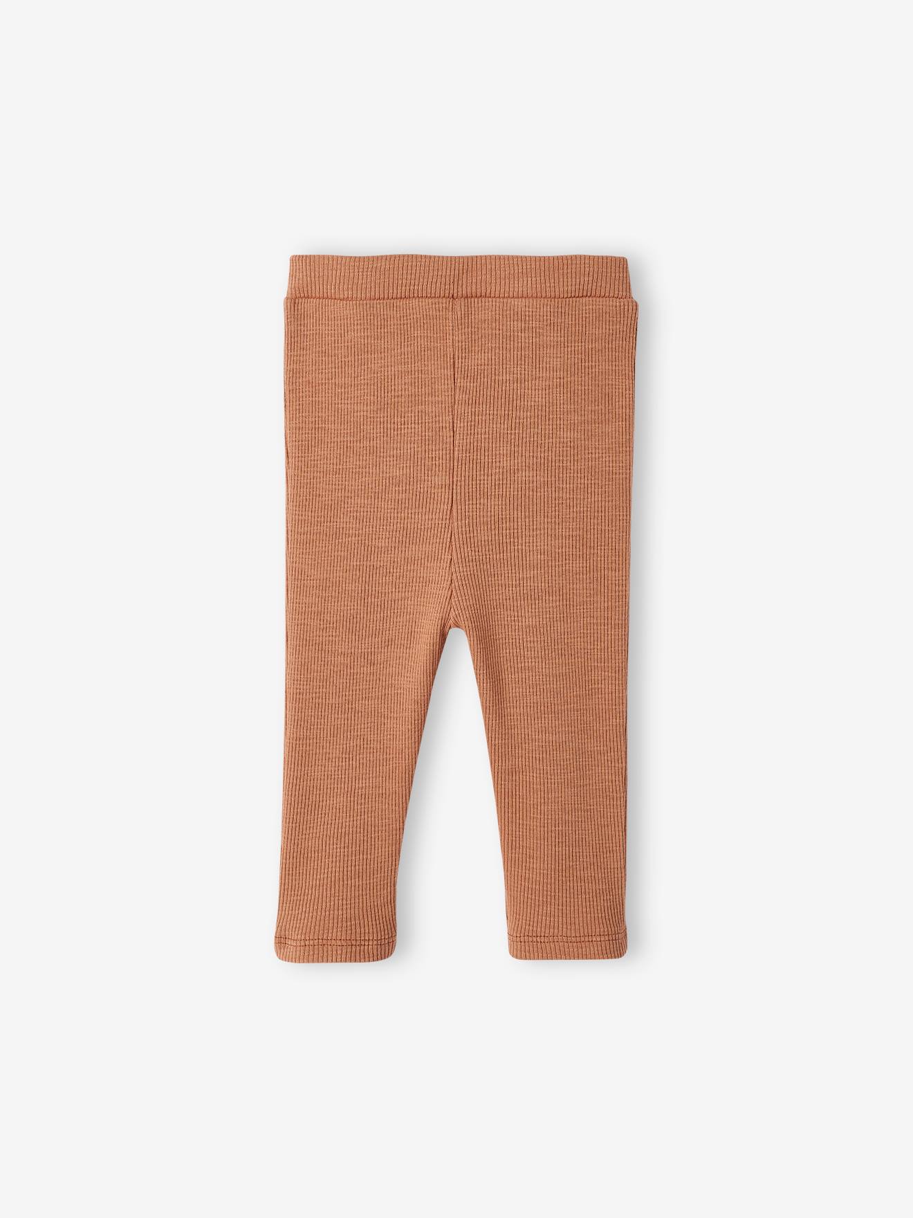 Legging basics bébé en côtes beige chiné