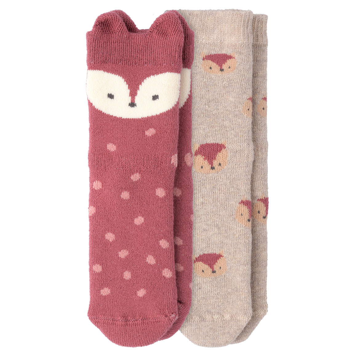 2 Paar Baby Socken mit Fuchs-Motiv