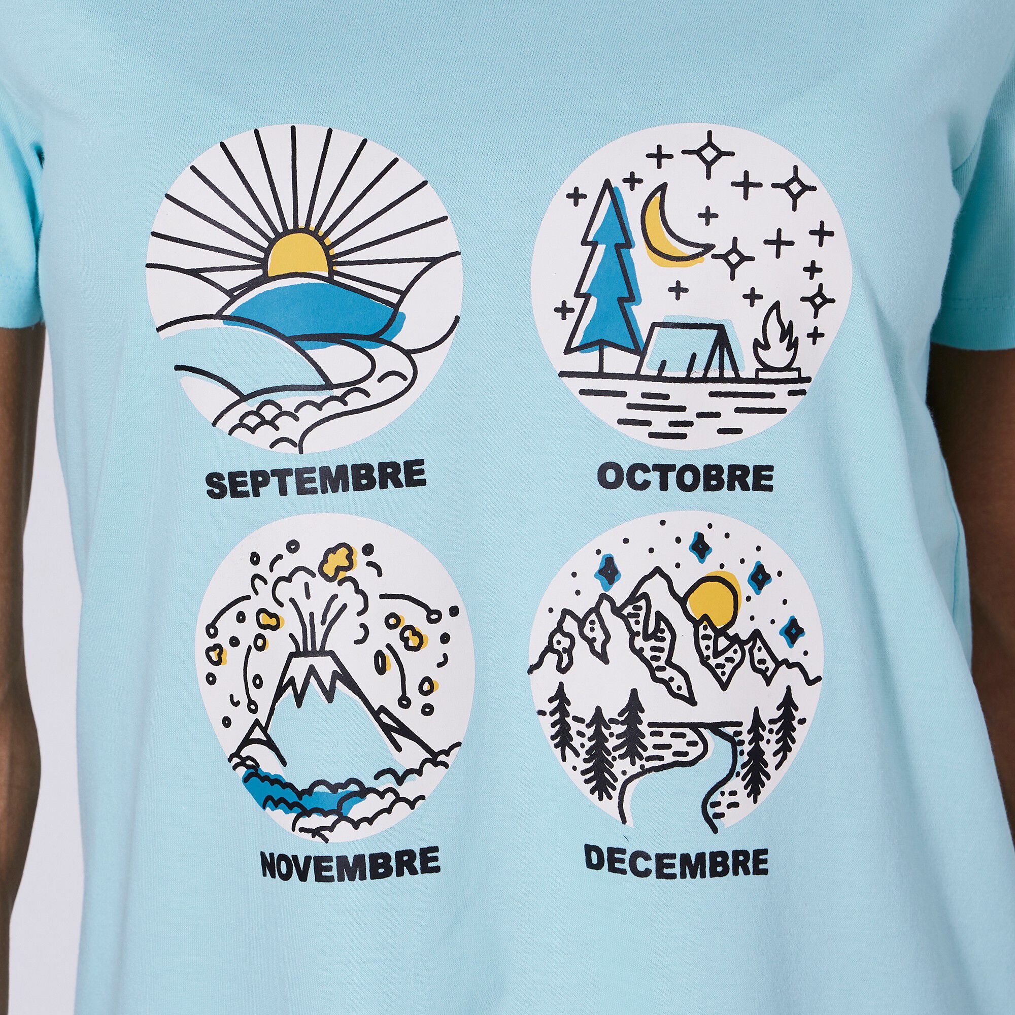 Chemise de nuit courte manches courtes avec « calendrier hivernal »