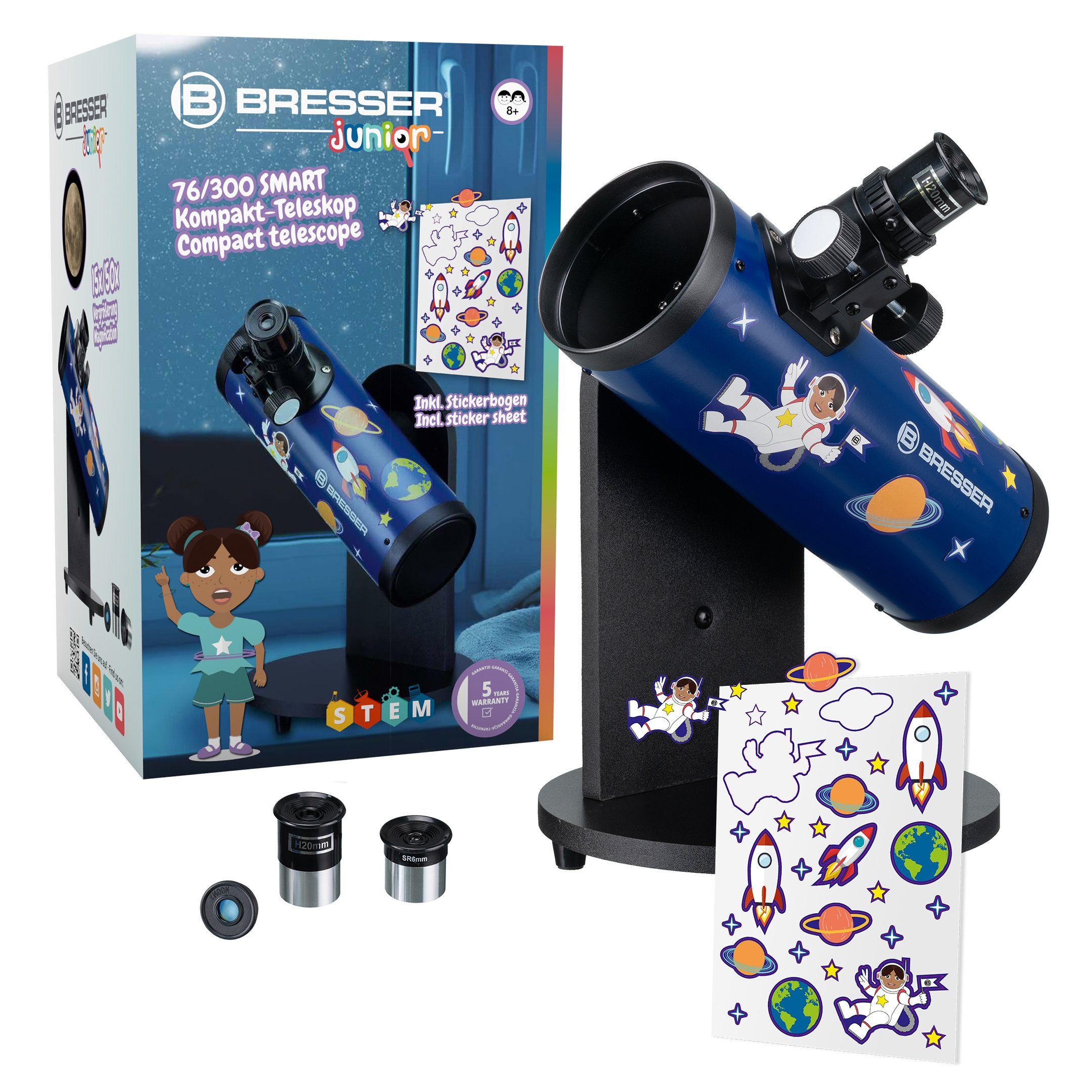 BRESSER junior Teleskop 76/300 Kompakt- SMART