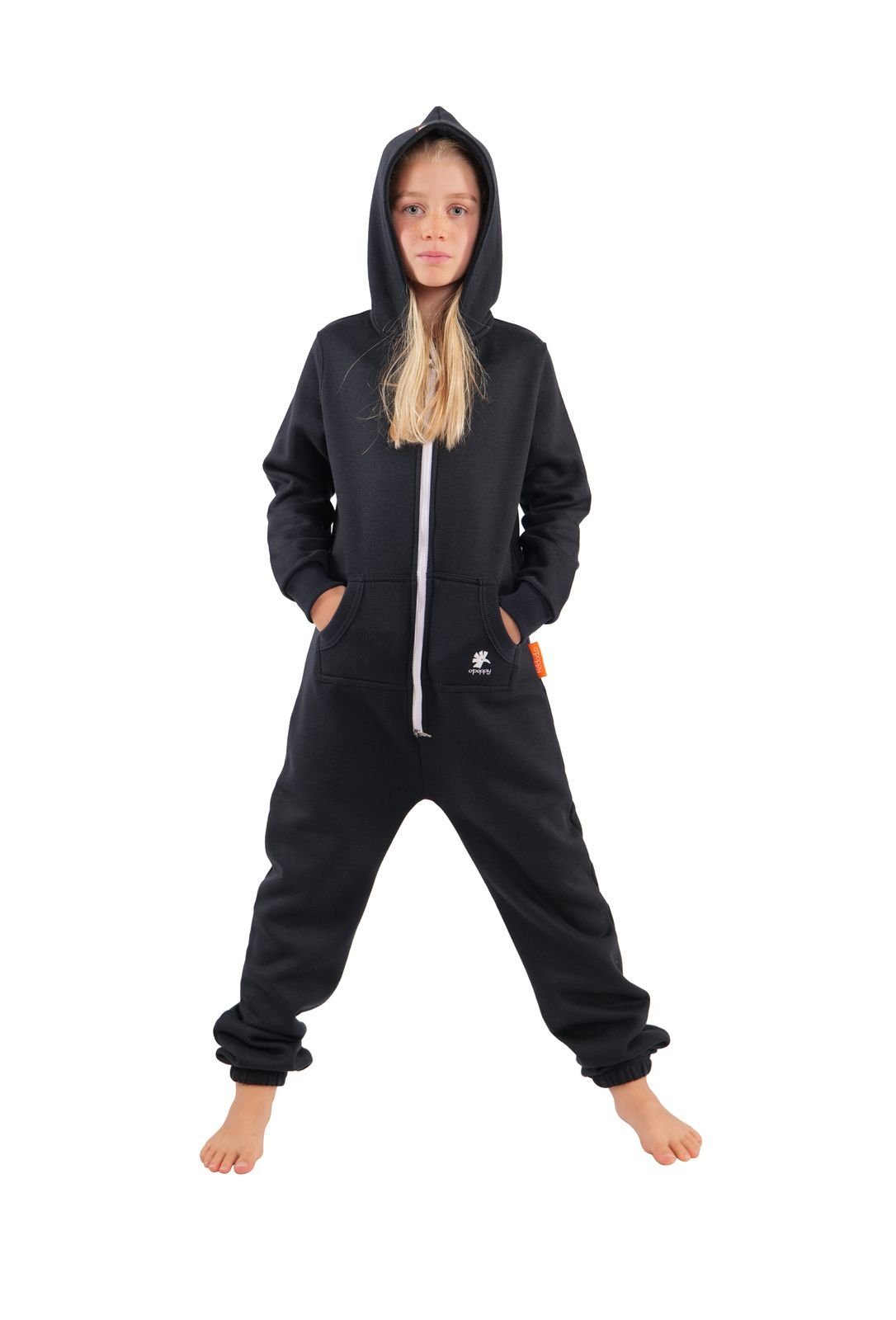 O'Poppy Jumpsuit Kinder dunkelblau (1-tlg) Zwergen Kapuze und Eingrifftaschen