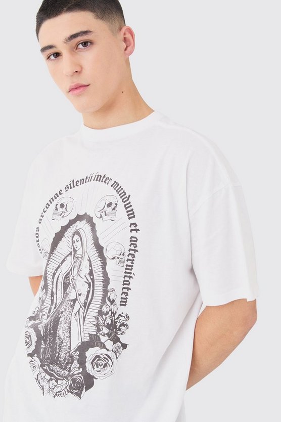 Oversized Renaissance Skull Graphic T-shirt