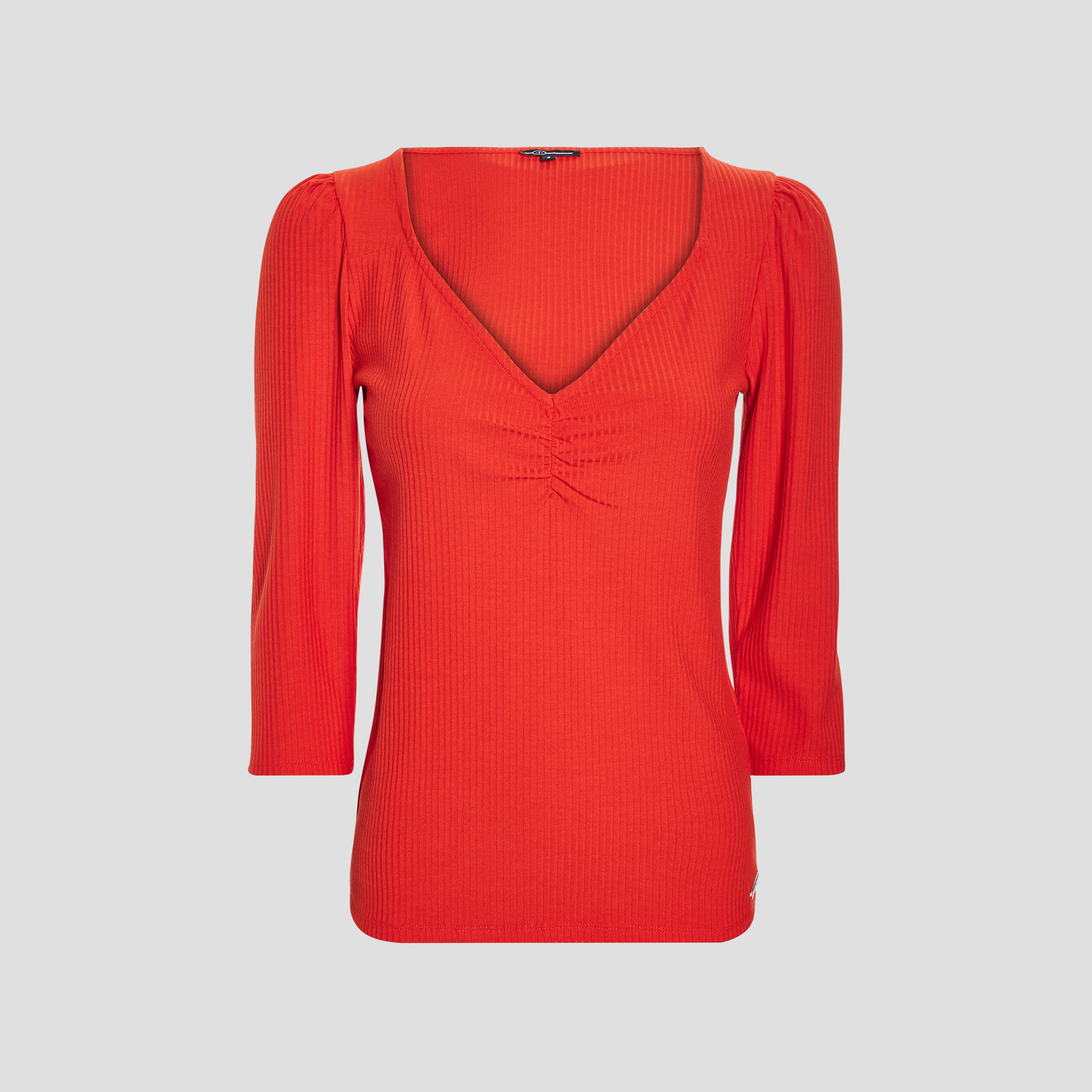 T-shirt manches 3 4 rouge femme | La Halle