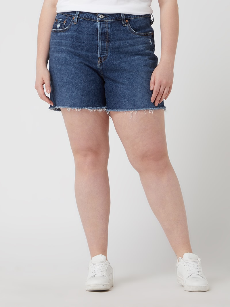 PLUS SIZE High Rise Jeansshorts mit Stretch-Anteil Modell '501™' in jeans