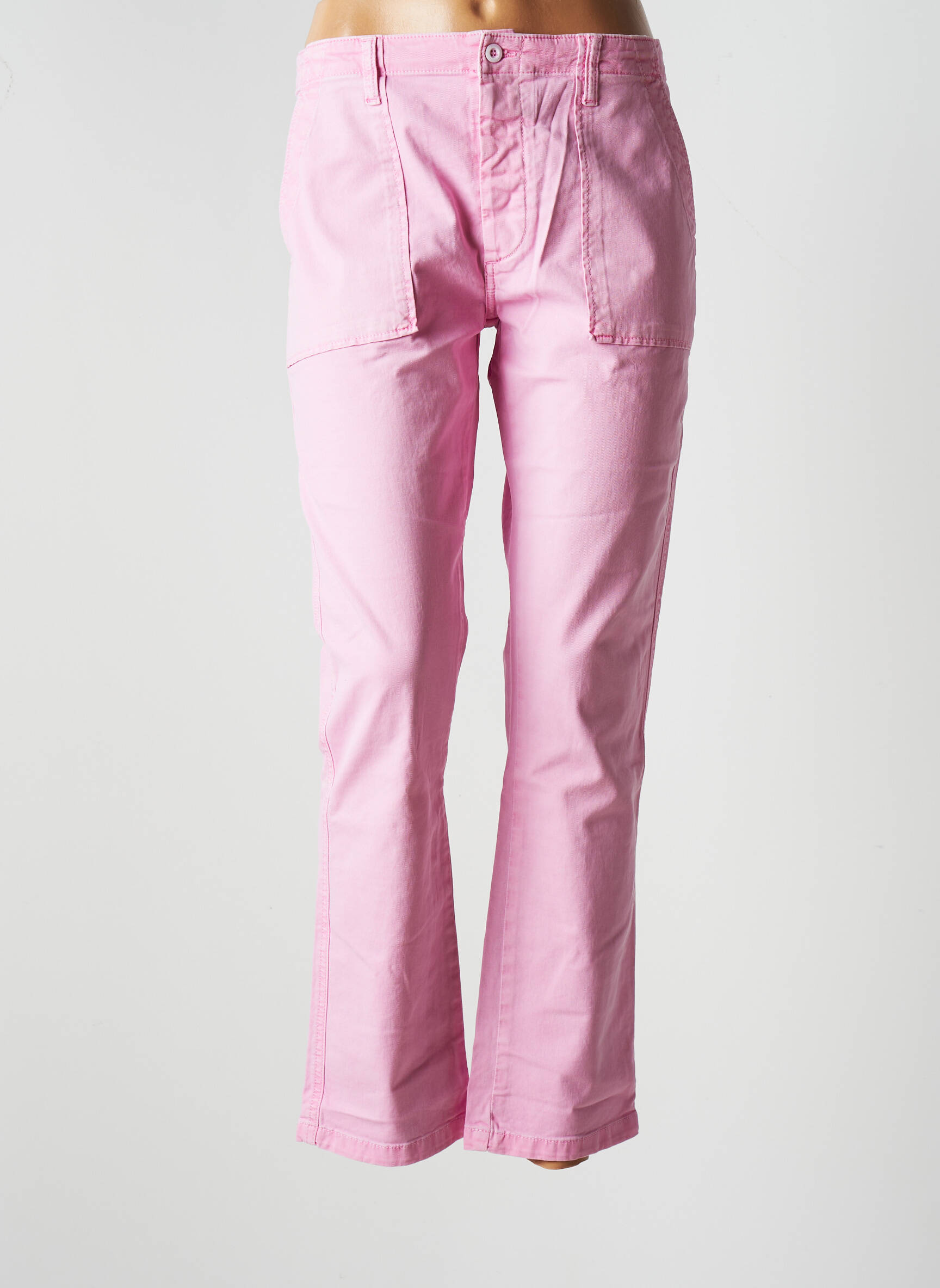 Acquaverde Jeans Coupe Droite Femme couleur rose