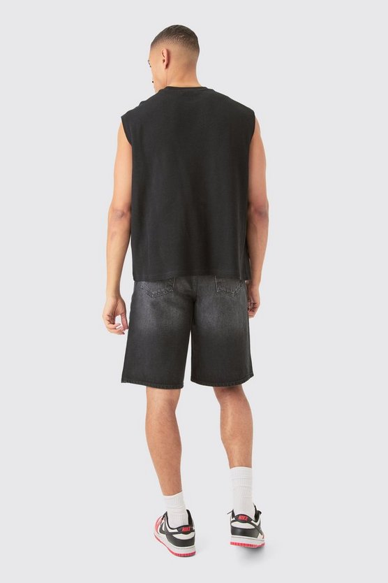 Kastiges Oversize Tanktop in Waffeloptik