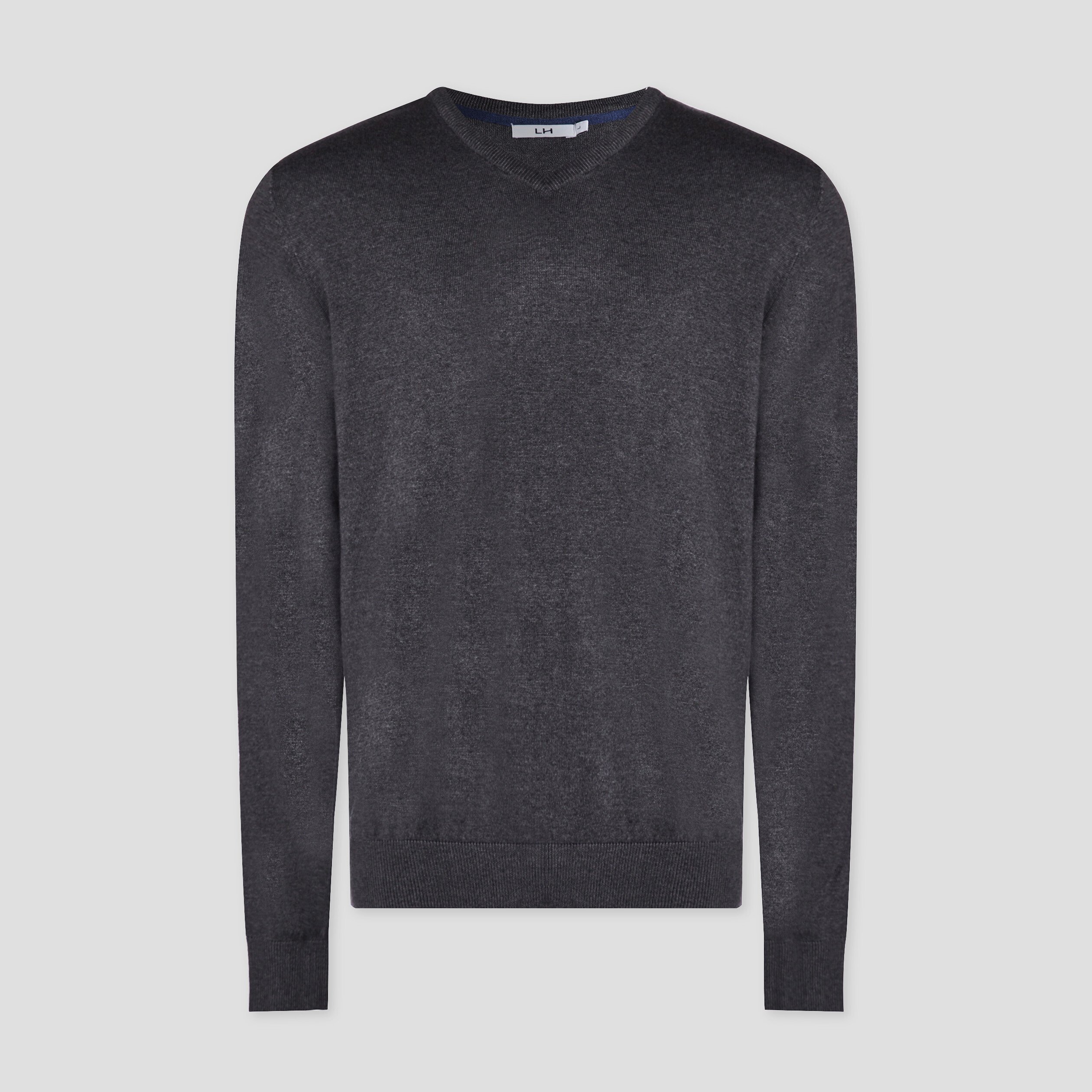 Pull avec col V gris foncé homme | La Halle
