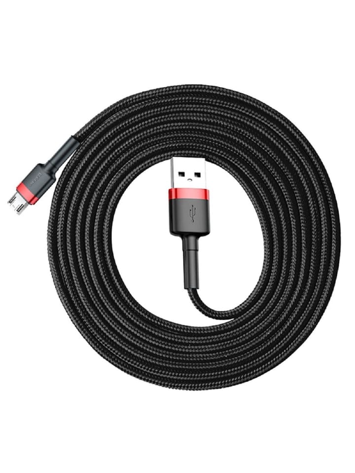 Baseus Baseus USB zu Micro USB Kabel – 2m Ladekabel in Schwarz-Rot in Schwarz günstig kaufen 200 cm