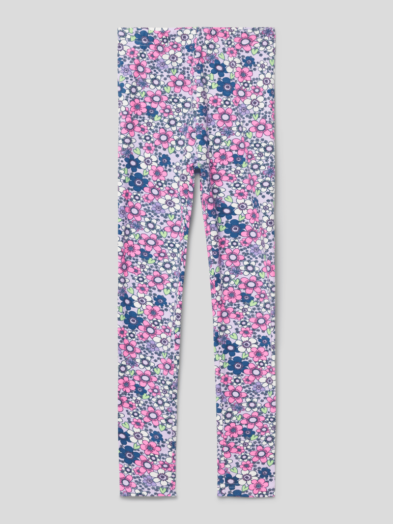 Leggings mit floralem Allover-Muster in hellrosa