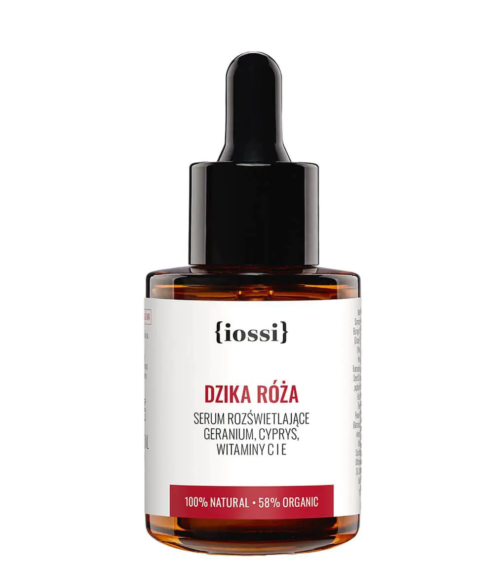 „Iossi Wild Rose“ skaistinamasis serumas su pelargonijomis, kiparisais ir vitaminais C bei E.