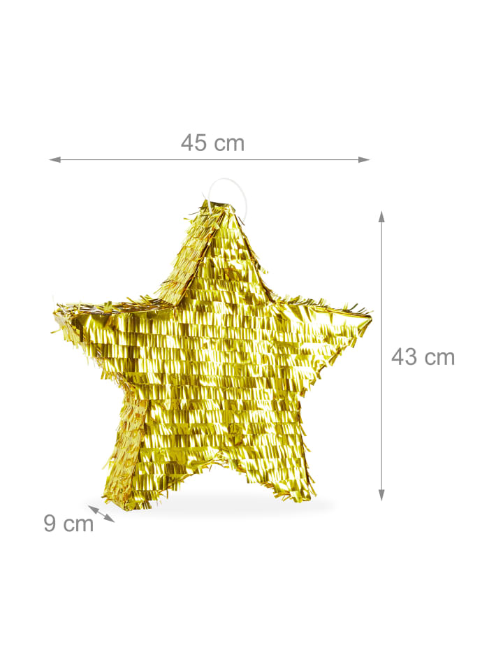 relaxdays Pinata Stern in Gold günstig kaufen onesize