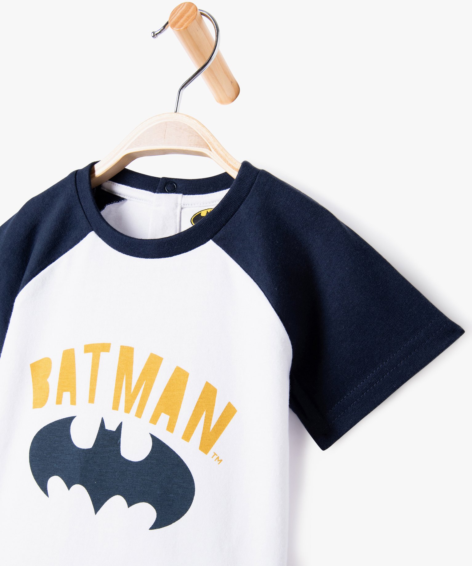 Tee-shirt manches courtes bicolore et motif bébé Garçon -... marine | GEMO