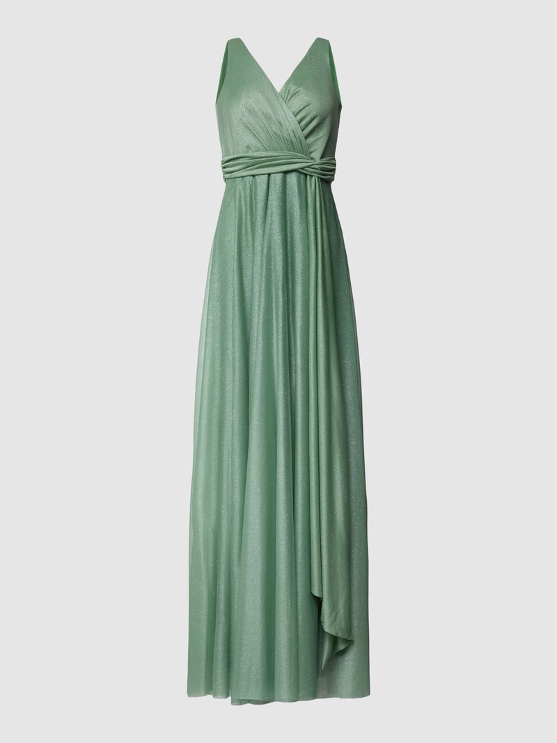 Abendkleid mit Bindegürtel in mint