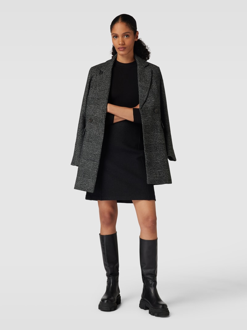 Strickpullover mit Feinripp Modell 'Peffa' in schwarz