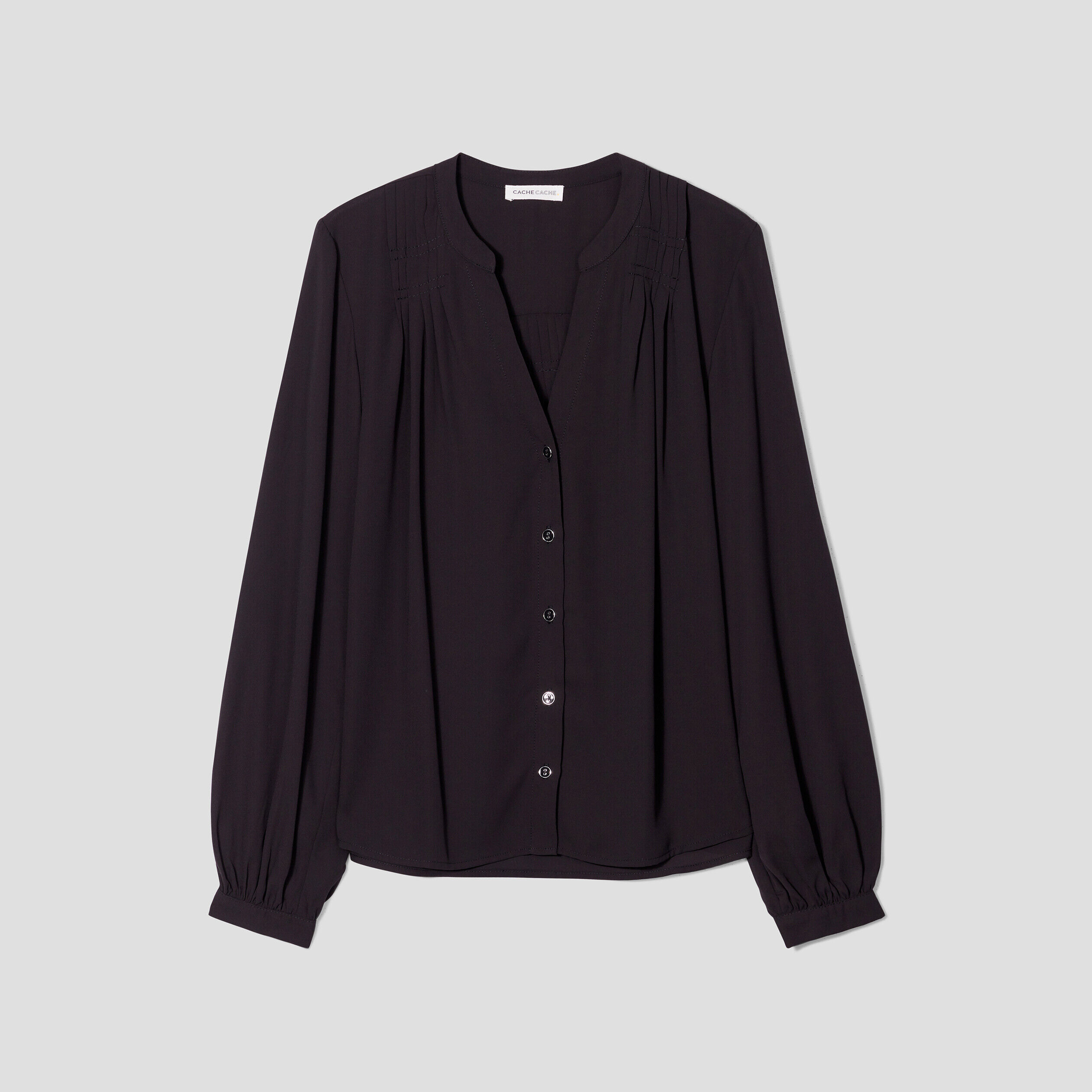 Blouse manches longues noir femme | Cache Cache