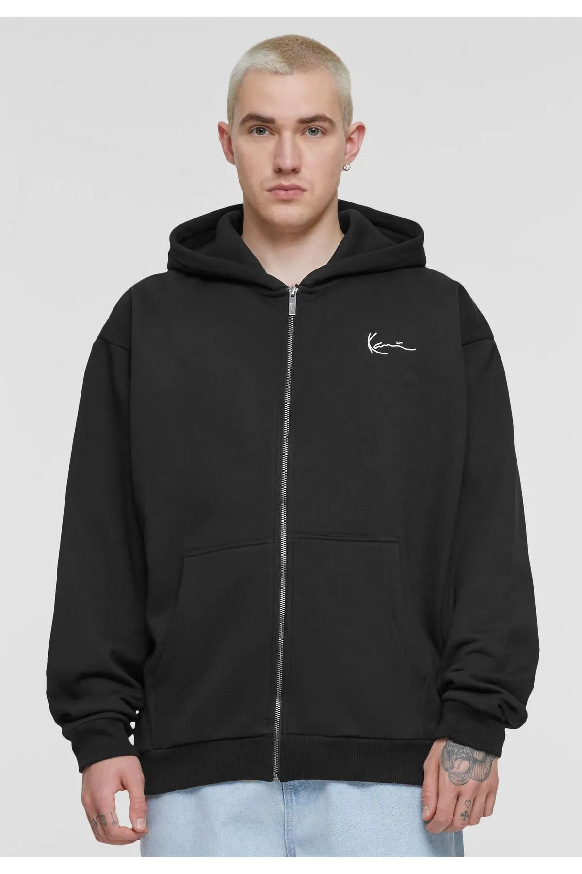 KARL KANI  Herren KM-ZH011-001-01 KK Chest Signature Essential Zip Hoodie