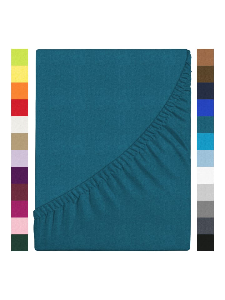 GMD Living Jersey Spannbettlaken JANNEBY für Babybett in Petrol günstig kaufen 70 x 140 cm