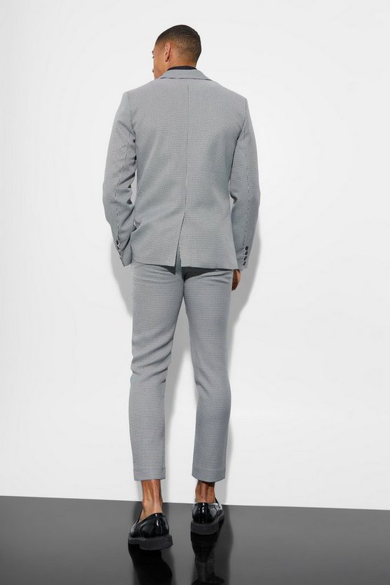 Einreihige Skinny Hahnentritt-Anzugjacke