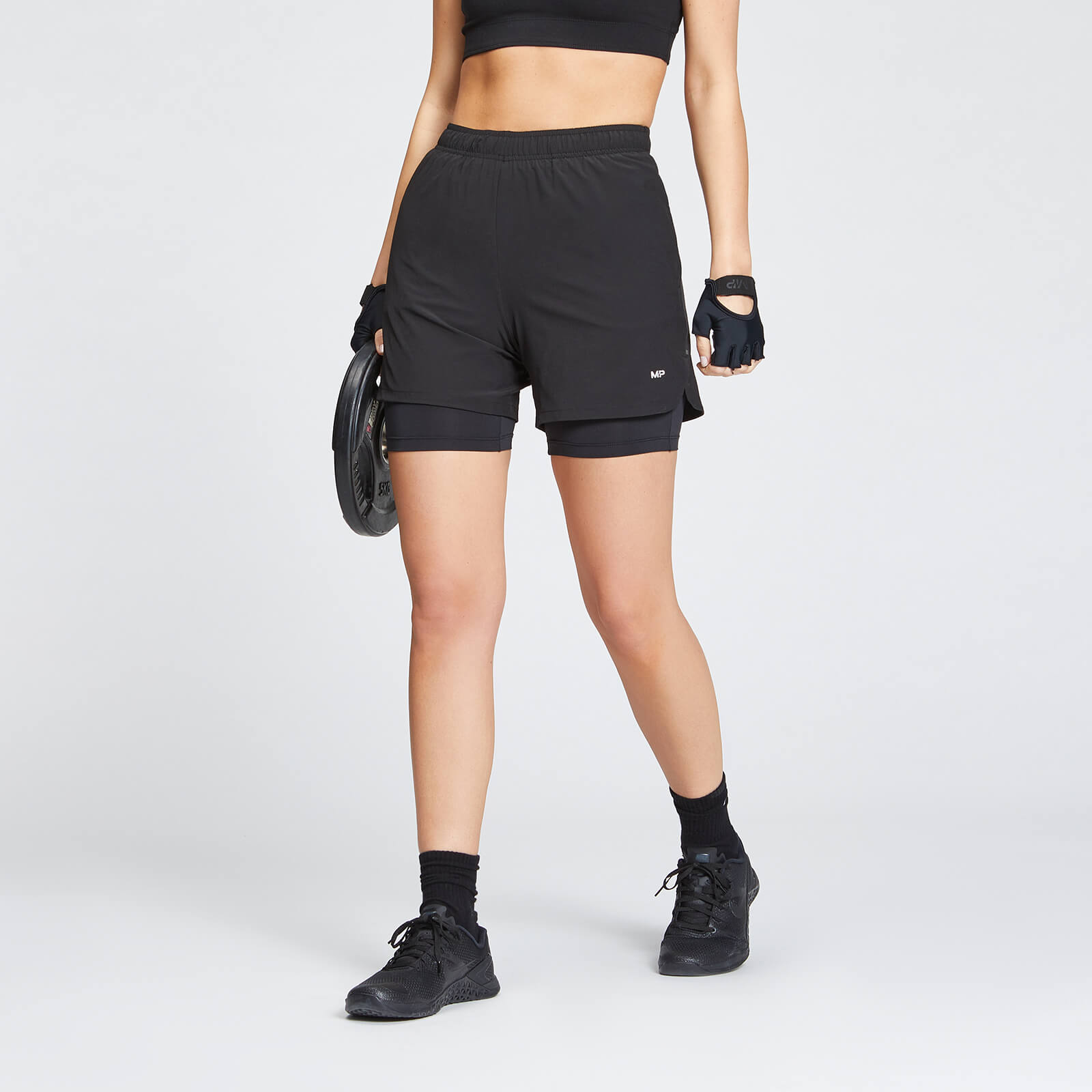 Short d’entraînement 2-en-1 MP Essentials pour femmes – Noir