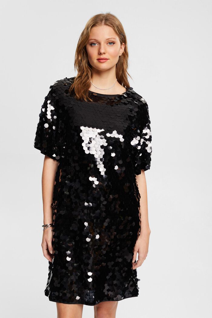Minikleid mit großen Pailletten, LENZING™ ECOVERO™