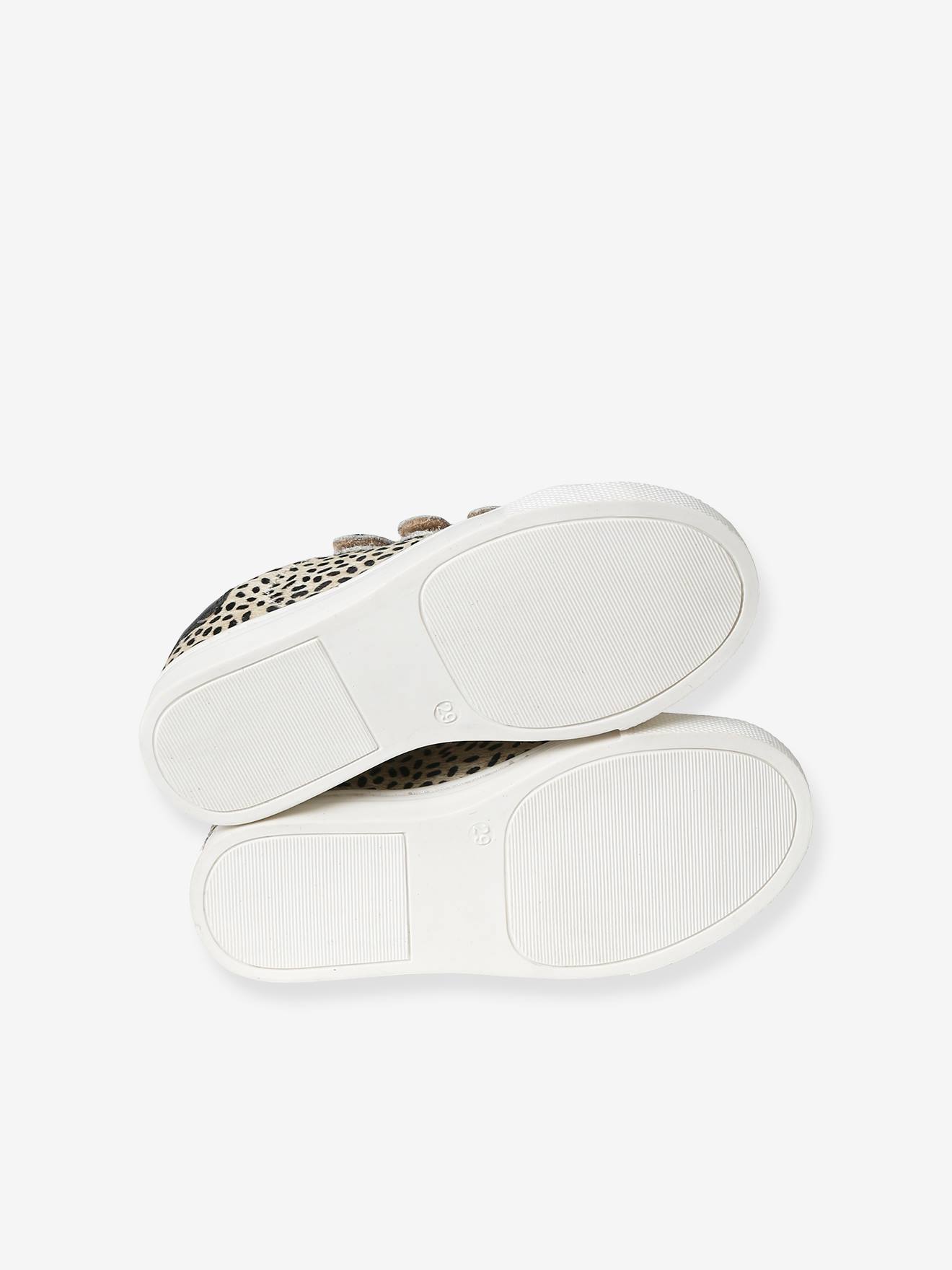 Vertbaudet Mädchen Klett-Sneakers - beige bedruckt