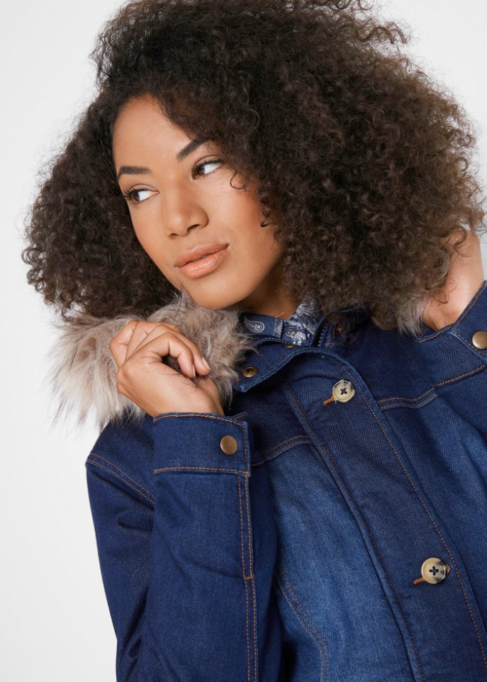 Jeansjacke mit recyceltem Polyester, wattiert