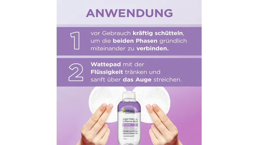 Garnier Skin Naturals 2in1 Augen-Make-Up Entferner Waterproof 125 ml