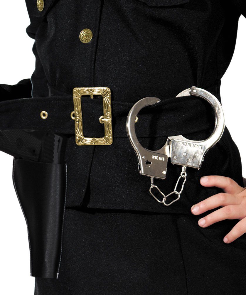 Karneval-Klamotten Polizei-Kostüm Kinder Polizistin Mädchen Uniform Mädchen blau, Kinderkostüm Komplett mit Handschellen und Polizeiset