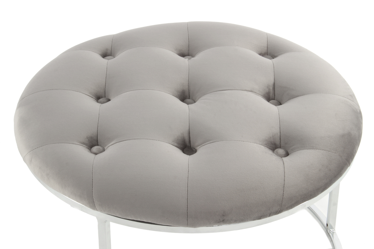 Kayoom Hocker Becky 825 2er-Set Grau / Silber