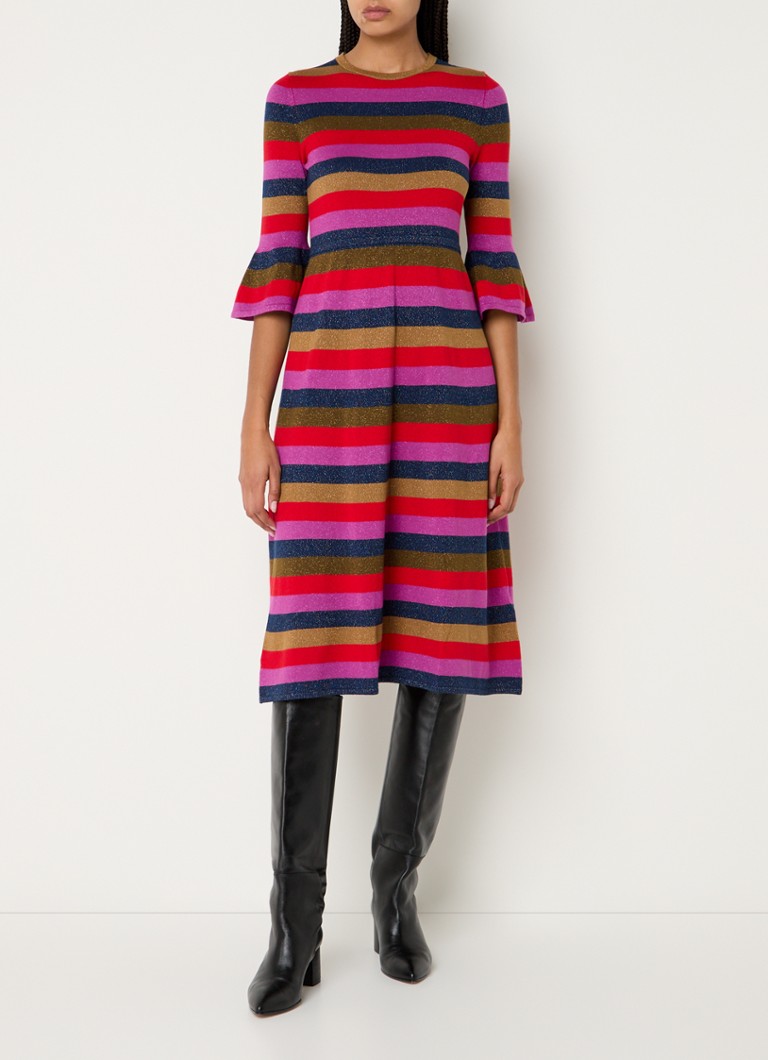 Abito midi Alice di LKBennett in misto lana a righe e lurex