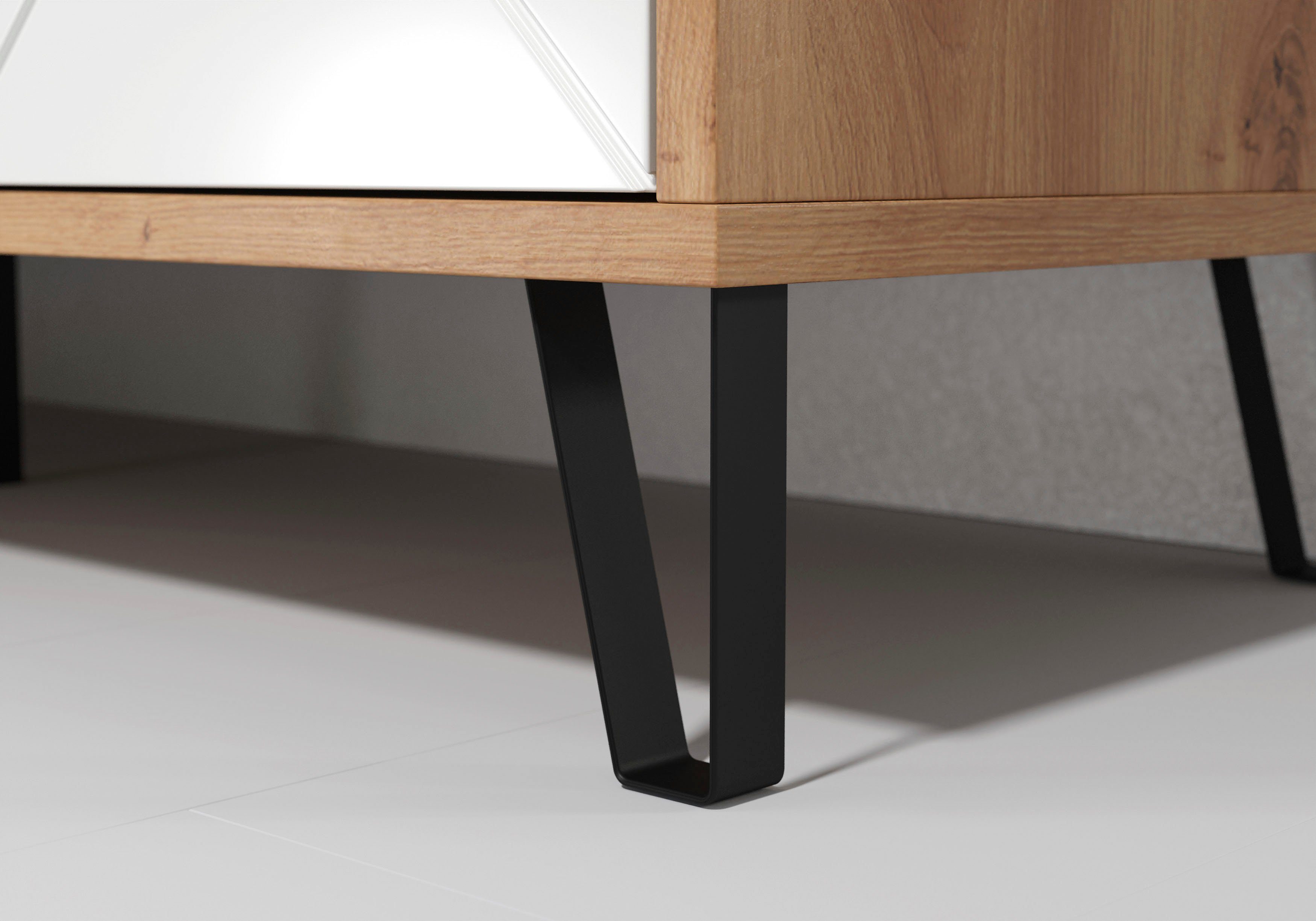 Places of Style Highboard Tarragona, Fräsungen in Rautenoptik