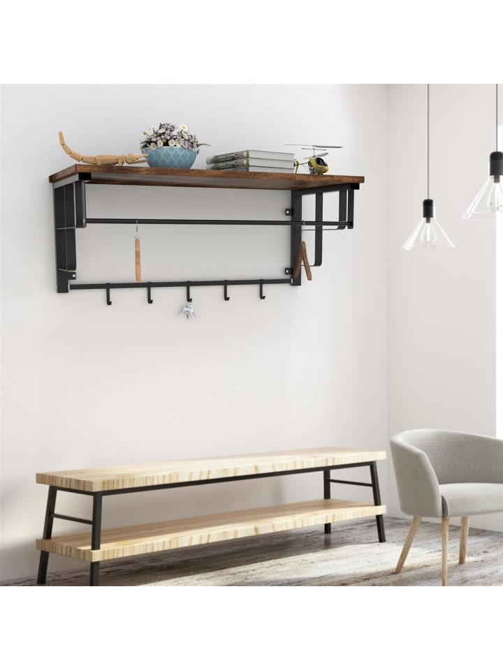 Intirilife Wandgarderobe in Dunkelbraun günstig kaufen onesize