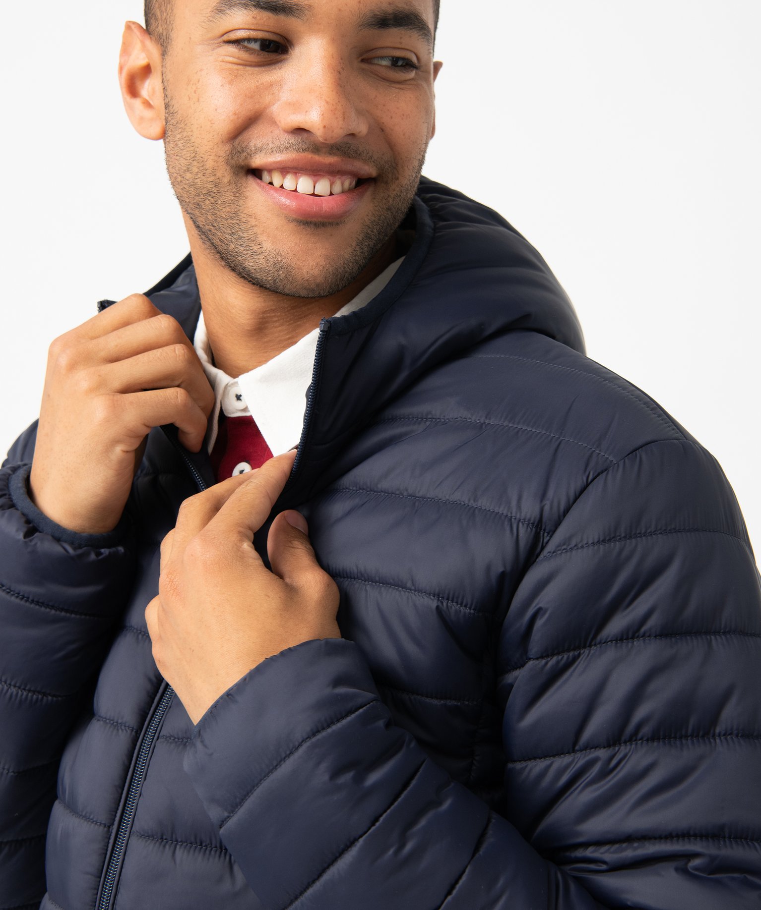 Doudoune homme fine avec capuche bleu | GEMO