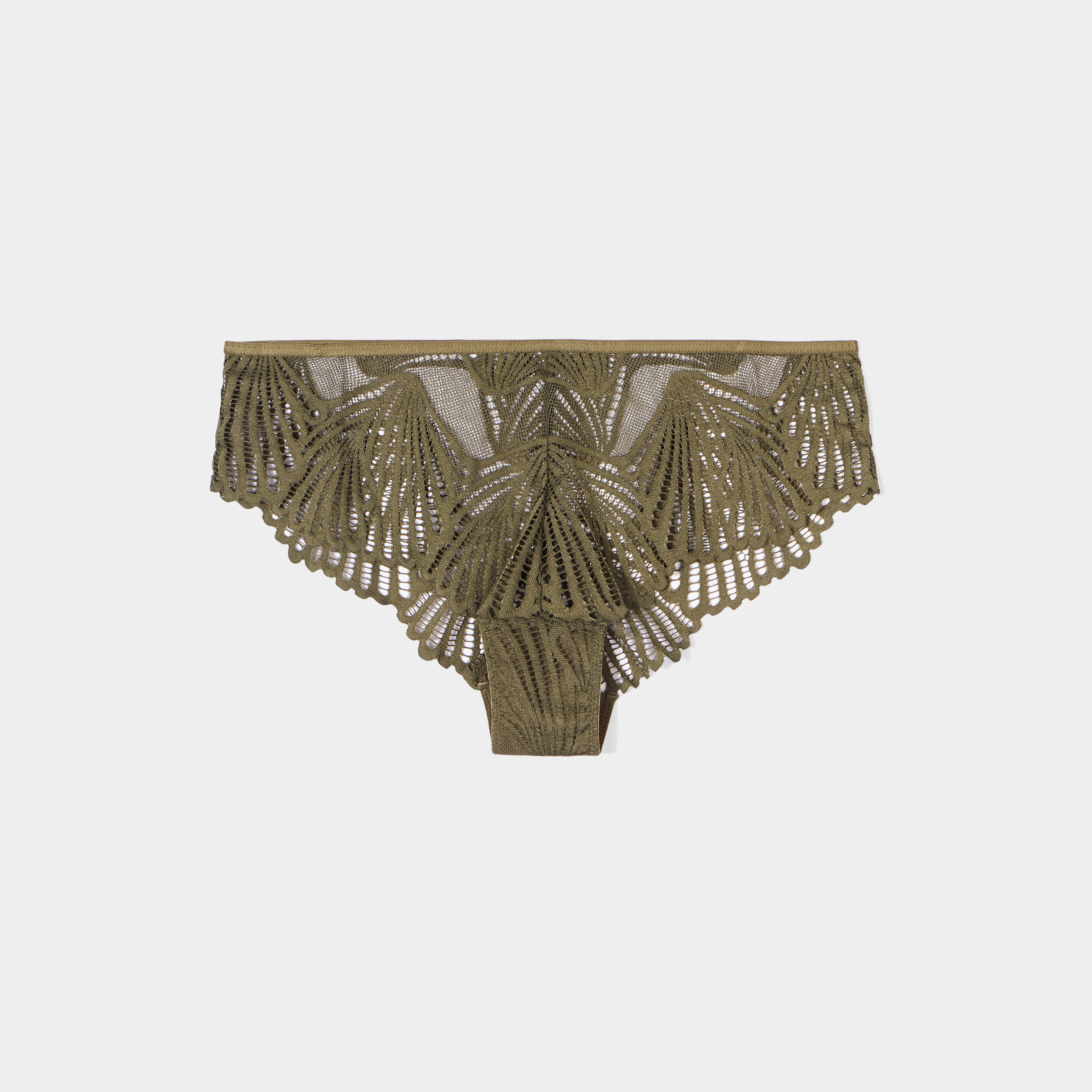 Shorty en dentelle vert kaki femme | La Halle