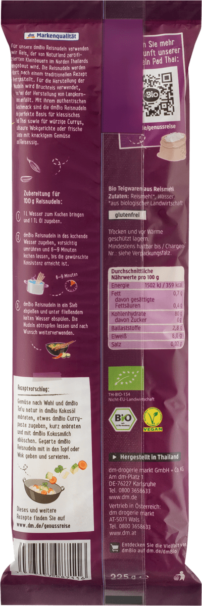 Nudeln, Reisnudeln Pad Thai, 225 g