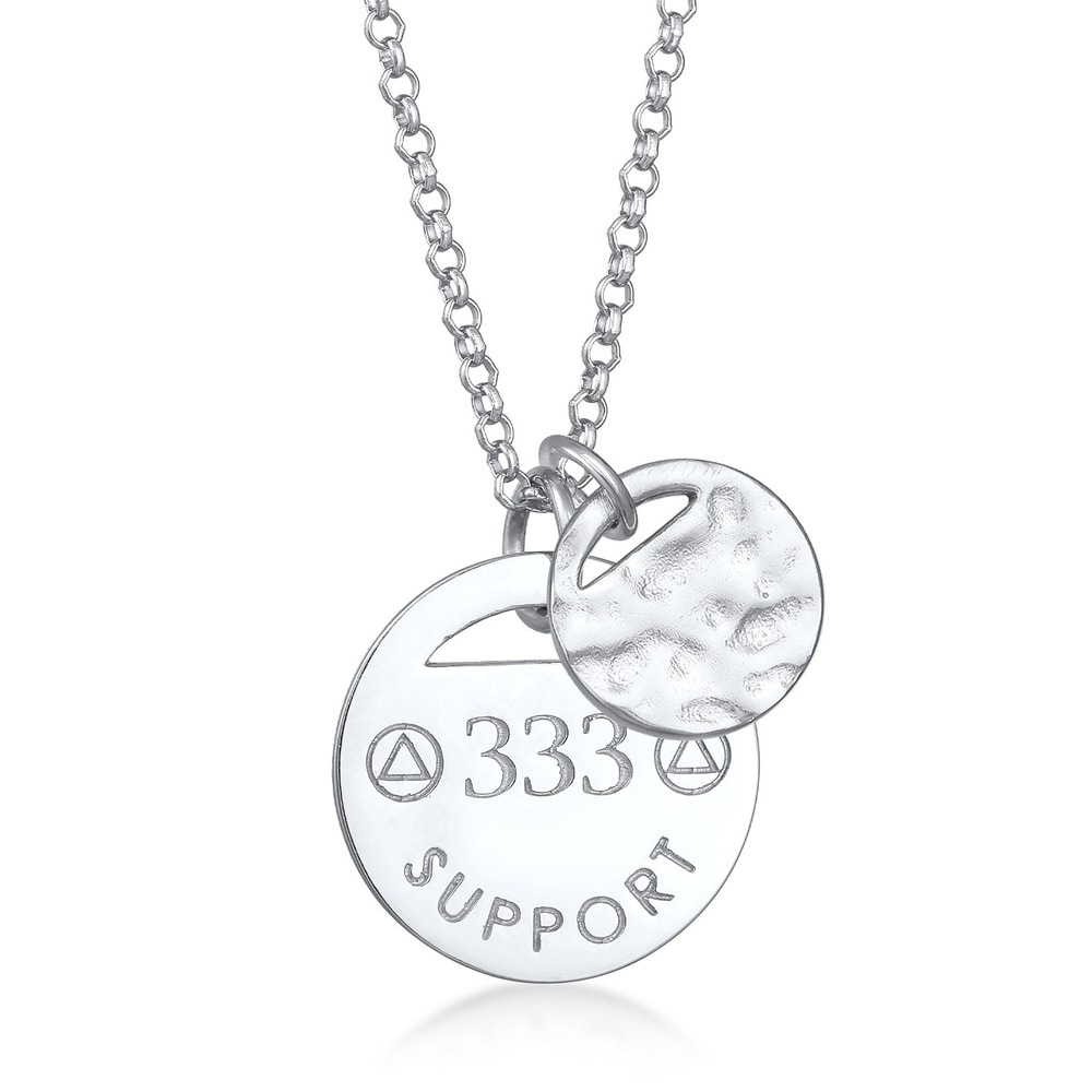 Elli Elli Collier Femmes Plaquettes Organic 333 Support en Argent Sterling 925 Bijoux