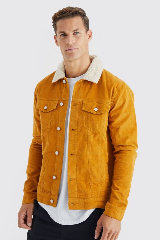 Tall Cord-Jacke mit Borg-Kragen