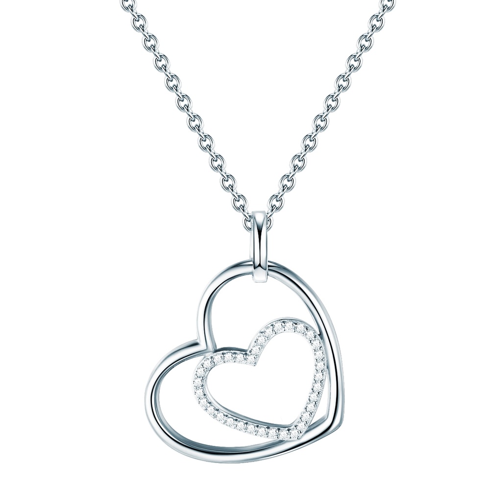 Rafaela Donata Collier en argent Coeur Argent sterling Oxyde de zirconium (CZ) en Argent collier