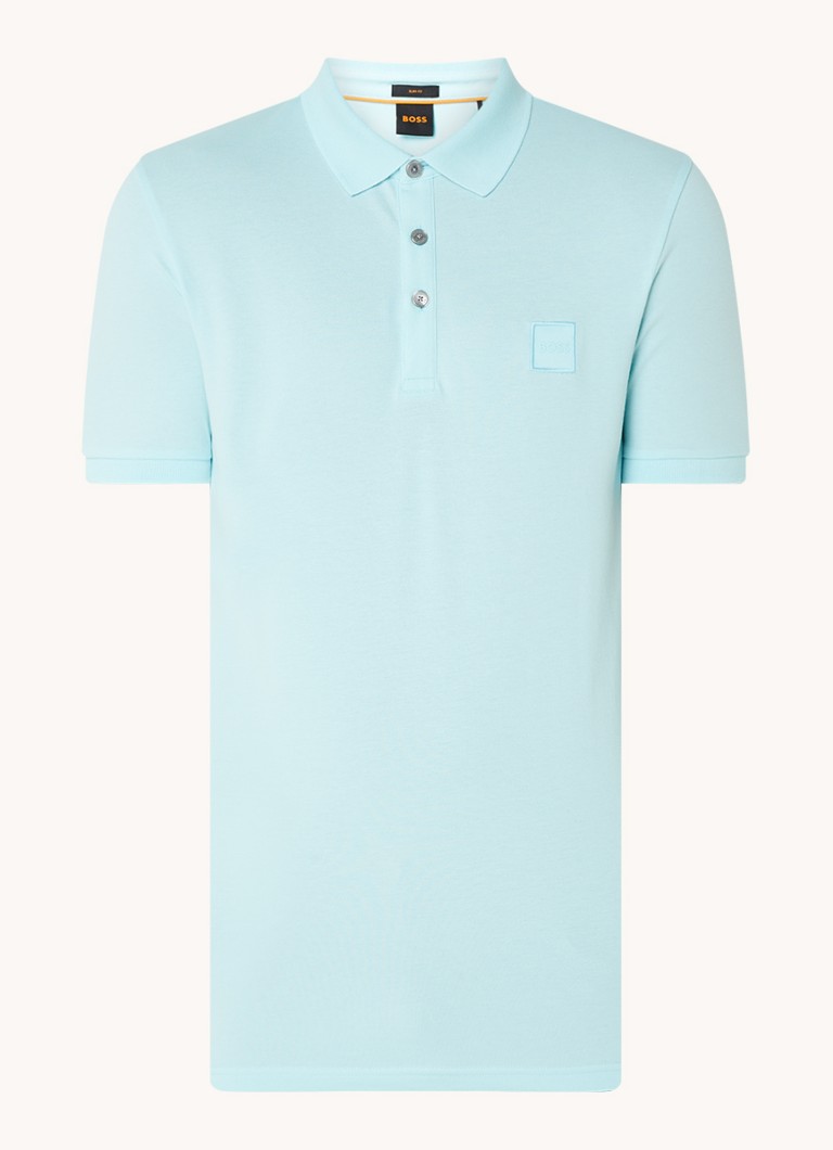 Polo HUGO BOSS Passenger slim fit em piqué de algodão com logotipo.