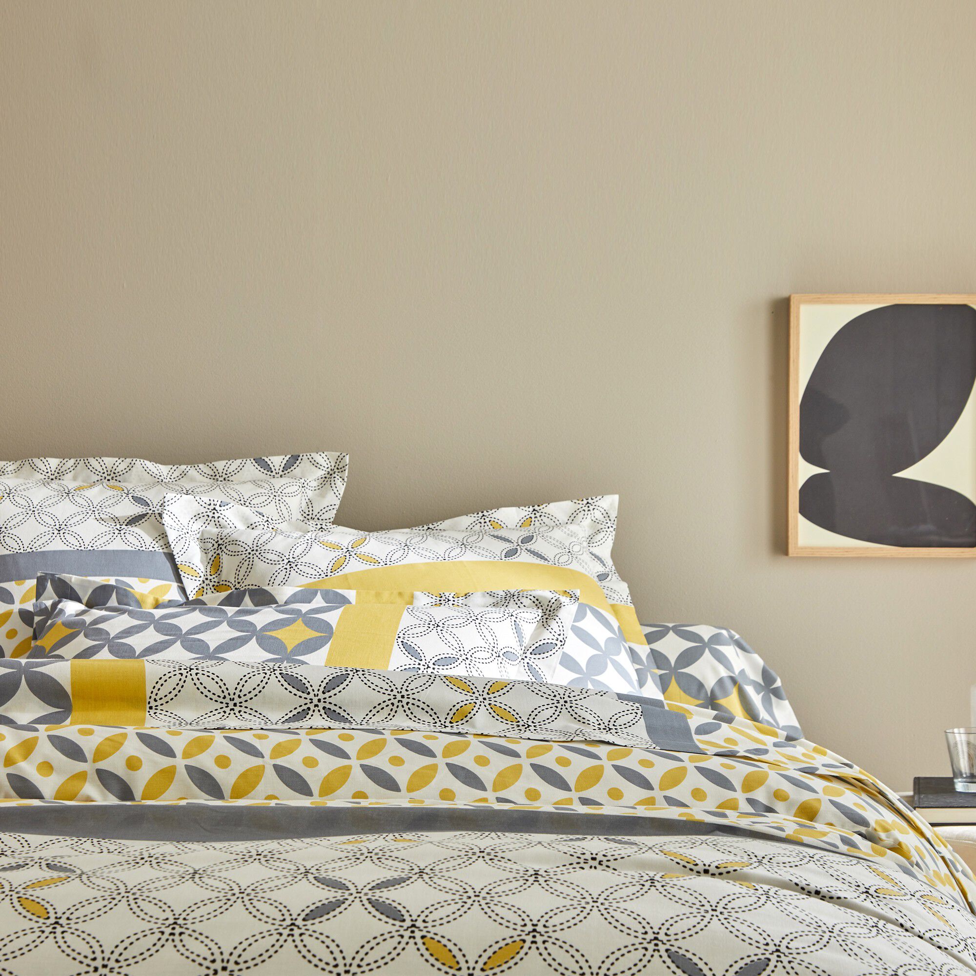 Linge de lit Marlow en coton motifs géométriques