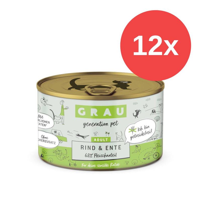 Sparpaket GRAU Adult Getreidefrei 12 x 200 g