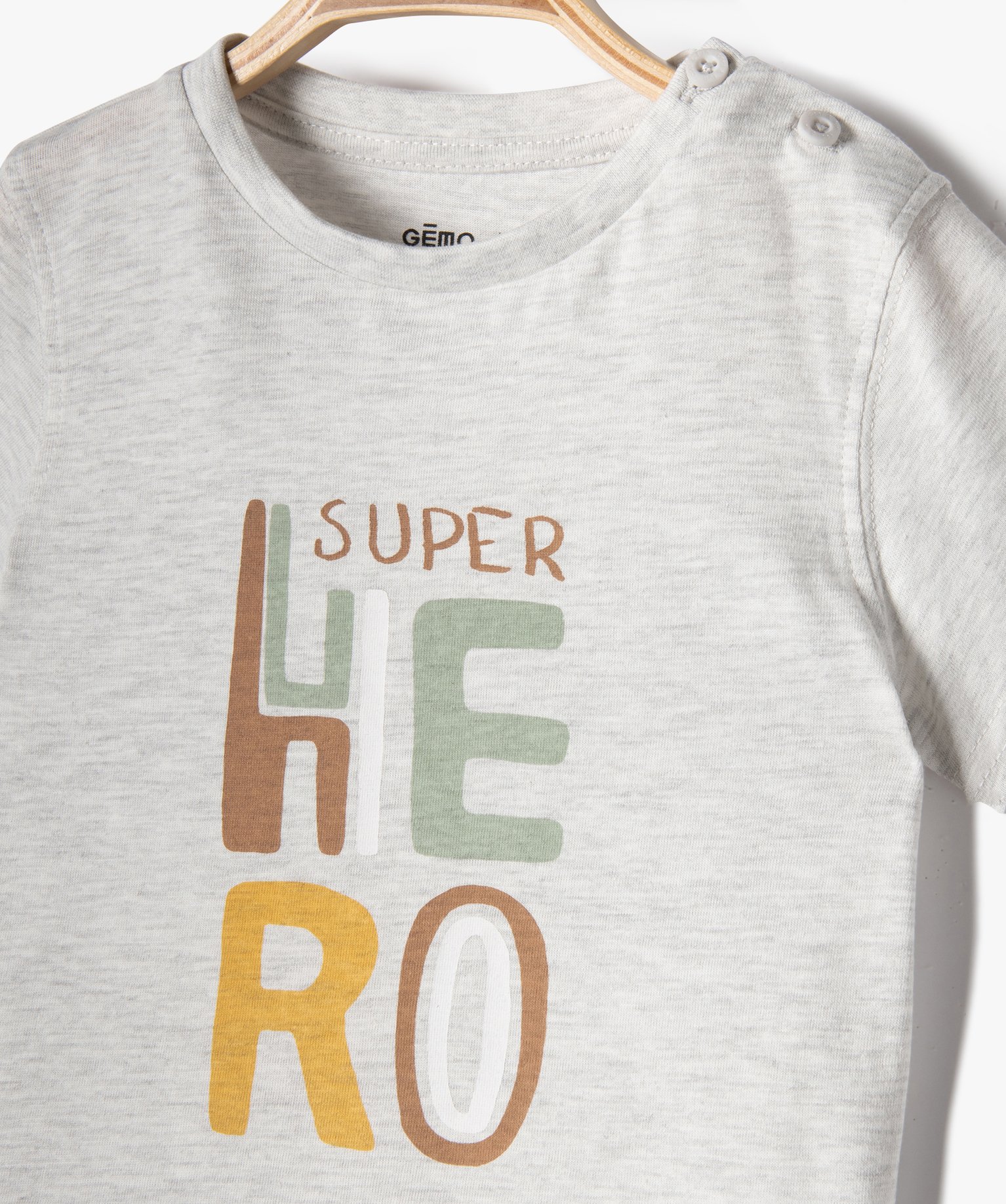 Tee-shirt bébé Garçon à manches courtes et message humor... gris | GEMO