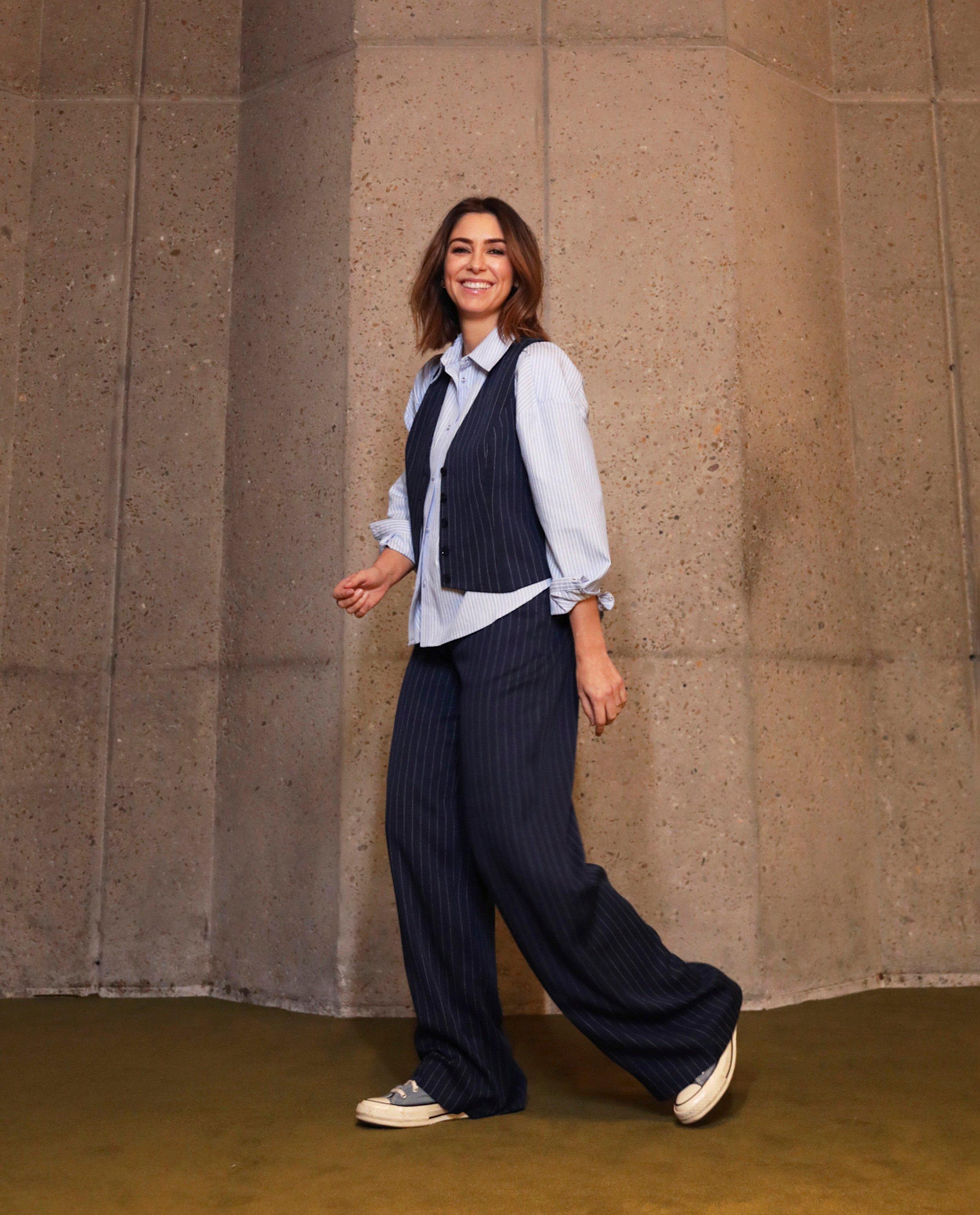 Kim Van Oncen csíkos mellény sötétkék