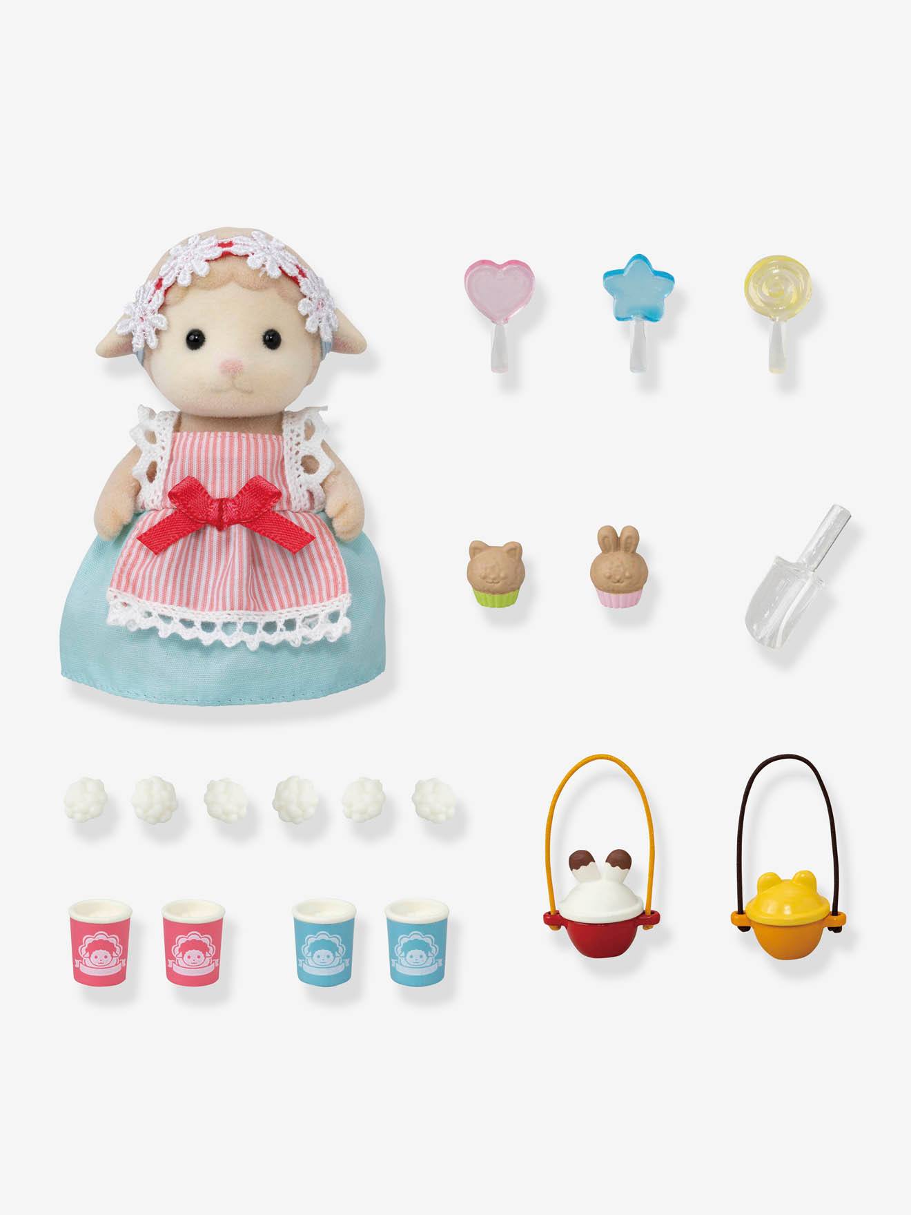 La maman mouton et son stand de popcorn SYLVANIAN FAMILIES blanc