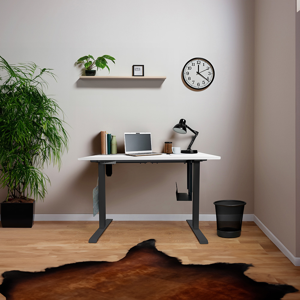 Home Deluxe HOME DELUXE Höhenverstellbarer Schreibtisch elektrisch LUMINA mit PC-Halterung - 120 x 60 cm Weiß