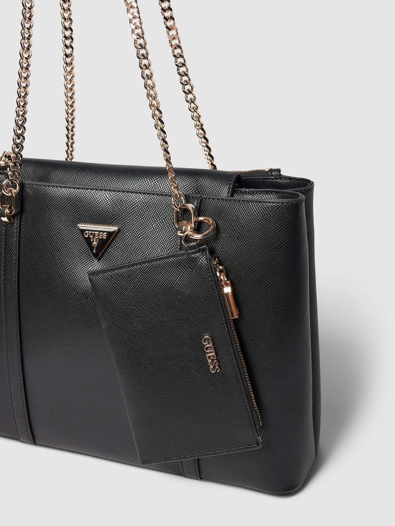 Handtasche mit feinem Strukturmuster Modell 'CRAIG' in schwarz