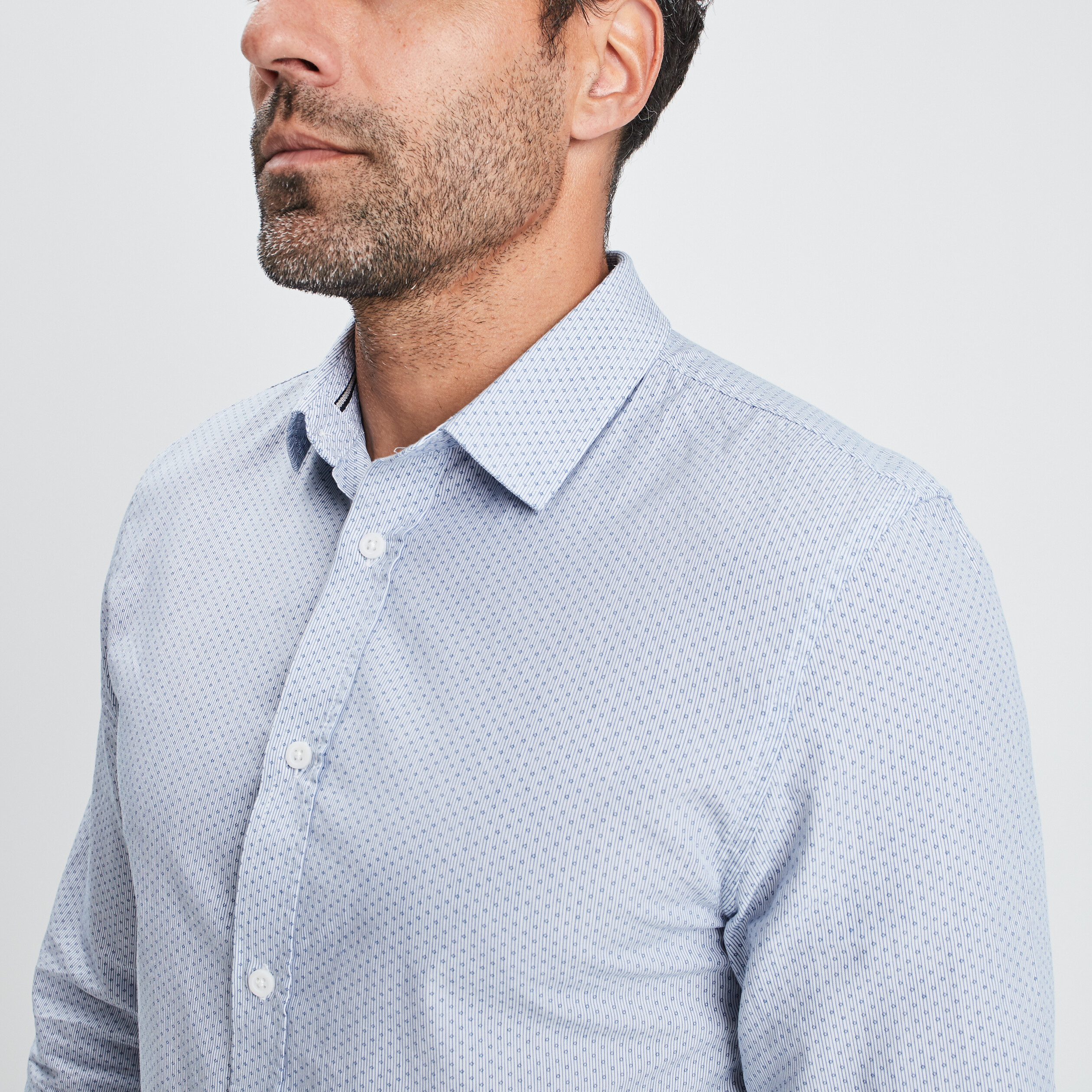 Chemise droite manches longues blanc homme | La Halle